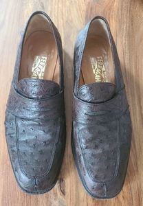 SALVATORE FERRAGAMO ostrich leather shoes